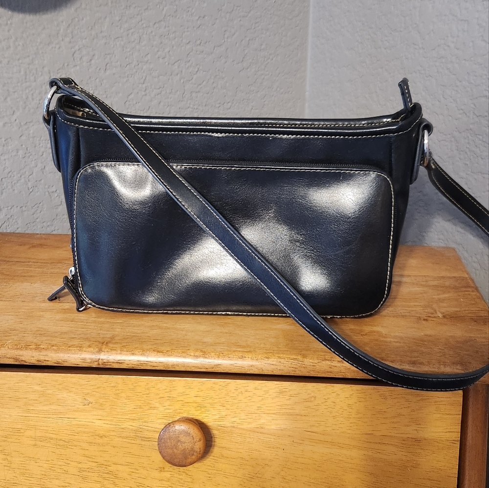Crazy Horse‎ Liz Claiborne Black Shoulder Purse